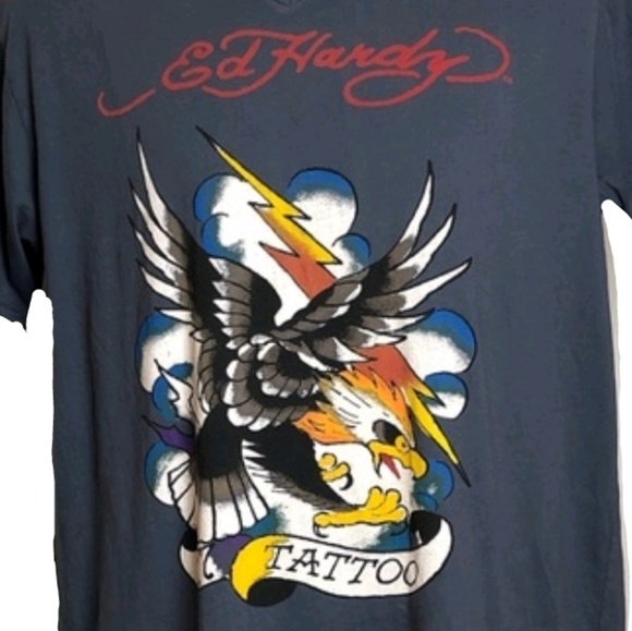 Ed Hardy Mens Eagle 77 Tattoo Design NWT L - Picture 3 of 3
